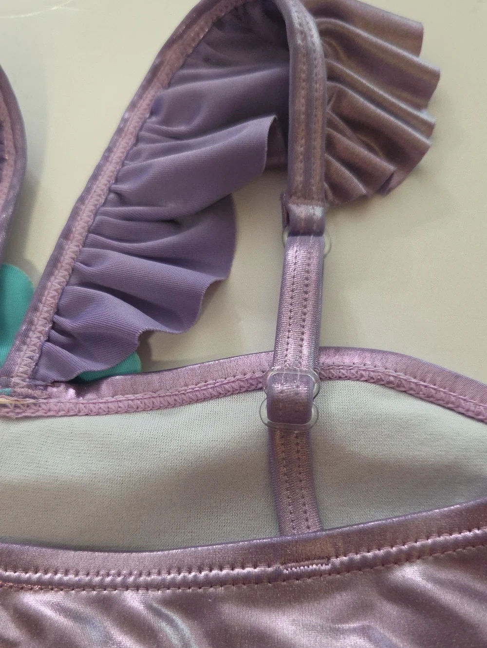 Girls approximate Size 6/8  Mermaid three-Piece Set - Purple & Teal